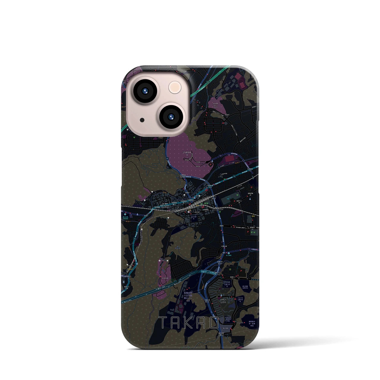 【高尾(東京都)】地図柄iPhoneケース(バックカバータイプ)