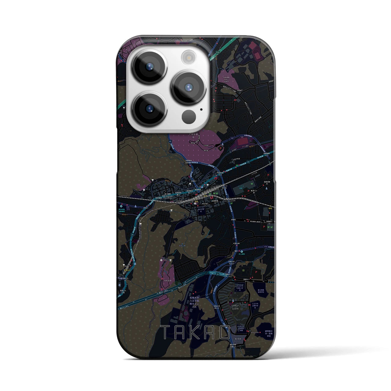 【高尾(東京都)】地図柄iPhoneケース(バックカバータイプ)