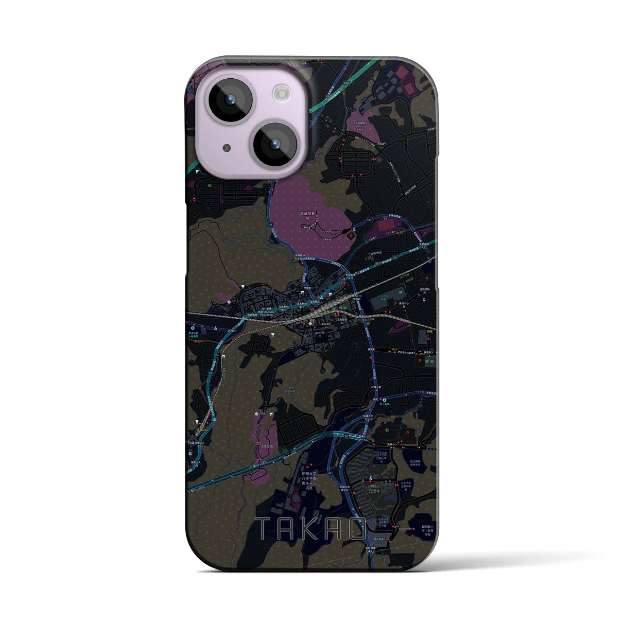 【高尾(東京都)】地図柄iPhoneケース(バックカバータイプ)