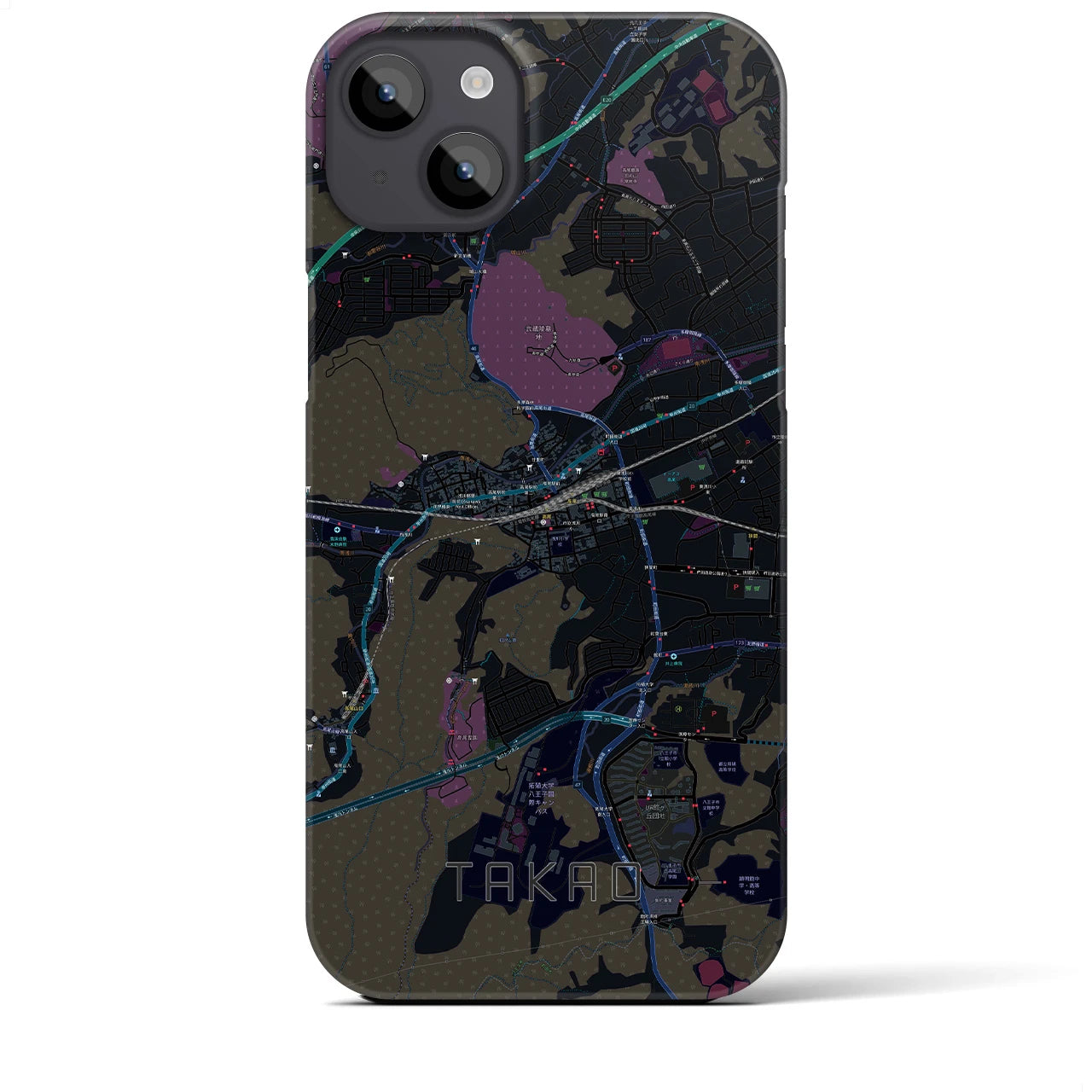 【高尾(東京都)】地図柄iPhoneケース(バックカバータイプ)