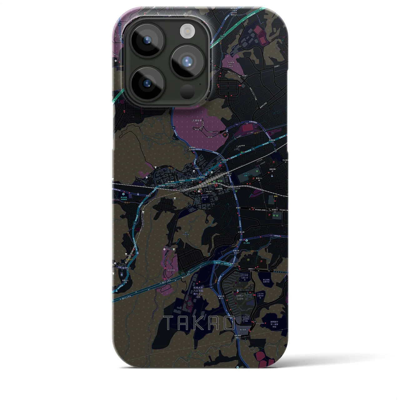 【高尾(東京都)】地図柄iPhoneケース(バックカバータイプ)