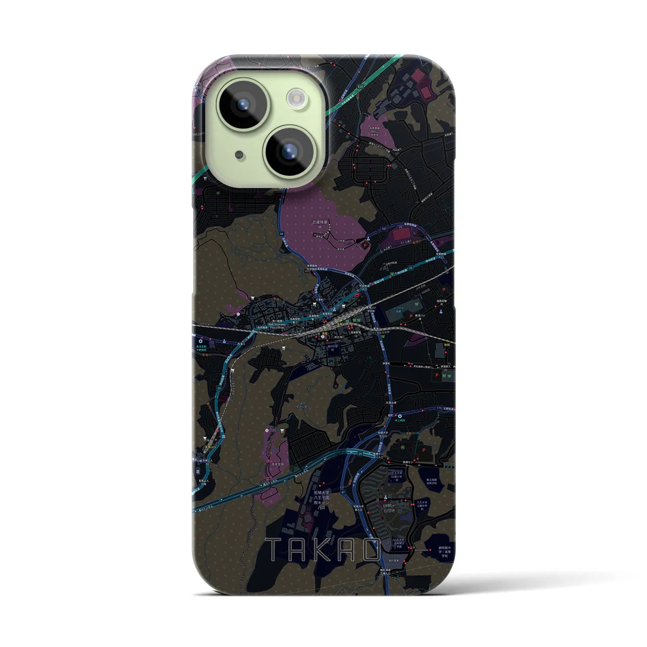 【高尾(東京都)】地図柄iPhoneケース(バックカバータイプ)