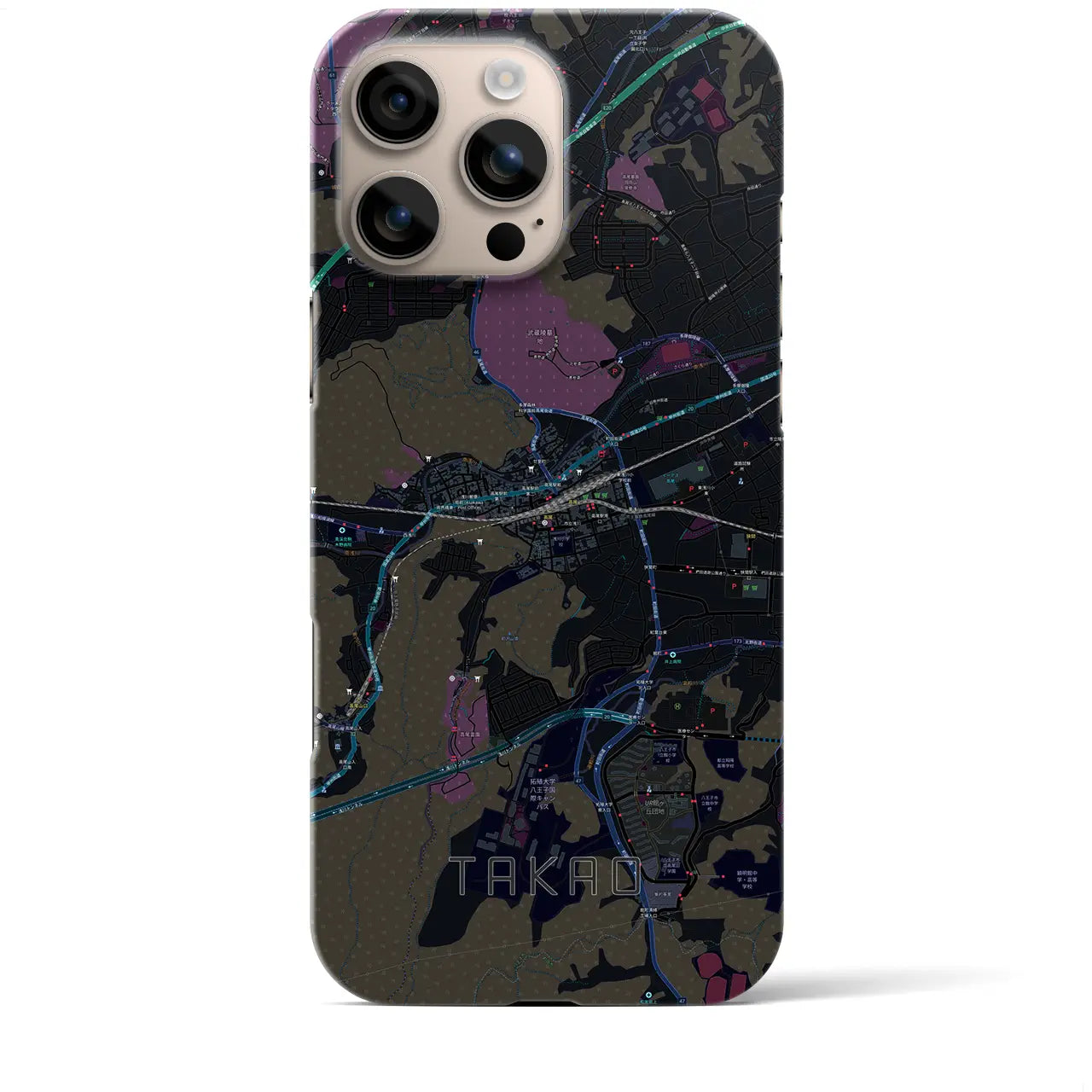 【高尾(東京都)】地図柄iPhoneケース(バックカバータイプ)