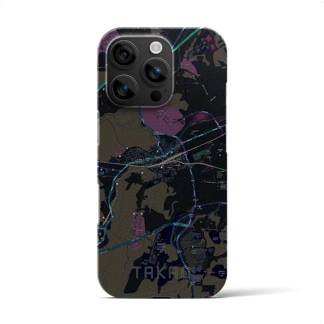 【高尾(東京都)】地図柄iPhoneケース(バックカバータイプ)