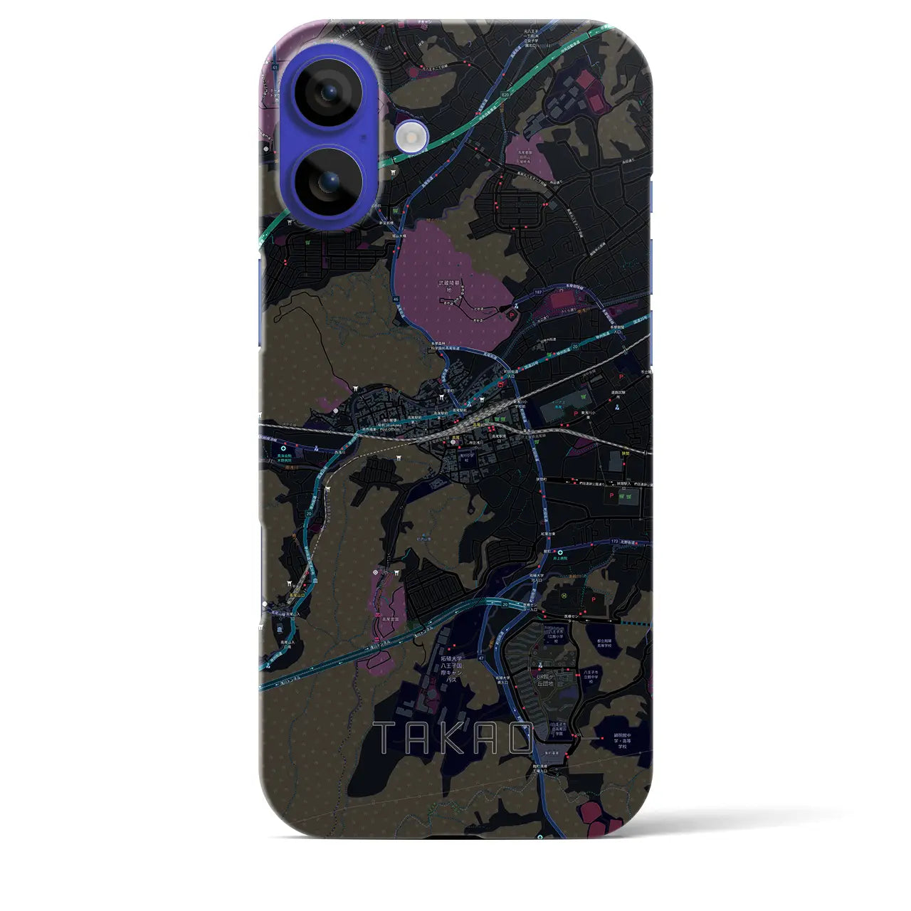 【高尾(東京都)】地図柄iPhoneケース(バックカバータイプ)