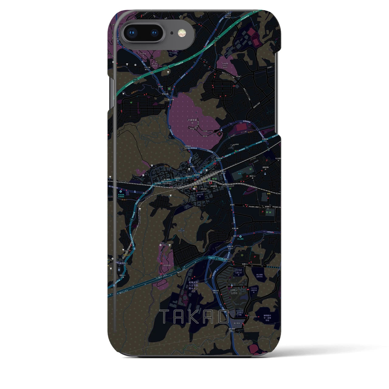 【高尾(東京都)】地図柄iPhoneケース(バックカバータイプ)