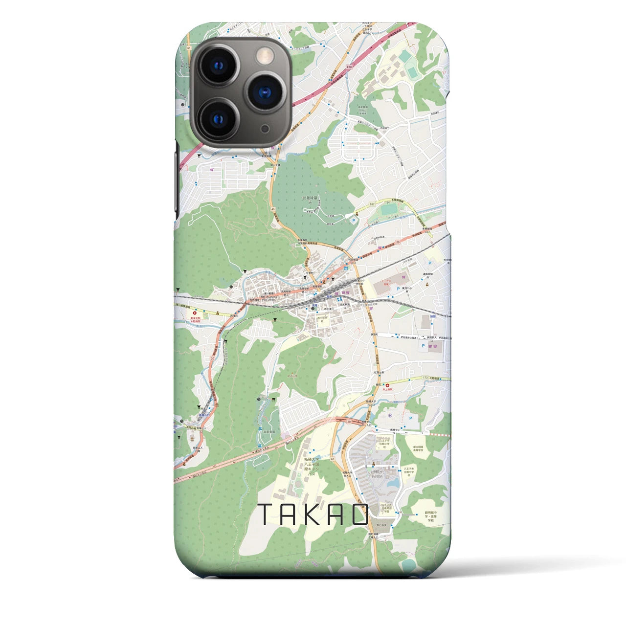 【高尾(東京都)】地図柄iPhoneケース(バックカバータイプ)