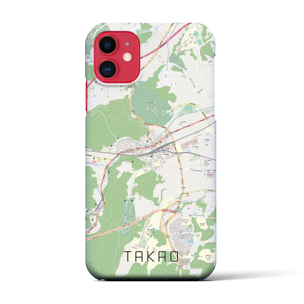 【高尾(東京都)】地図柄iPhoneケース(バックカバータイプ)
