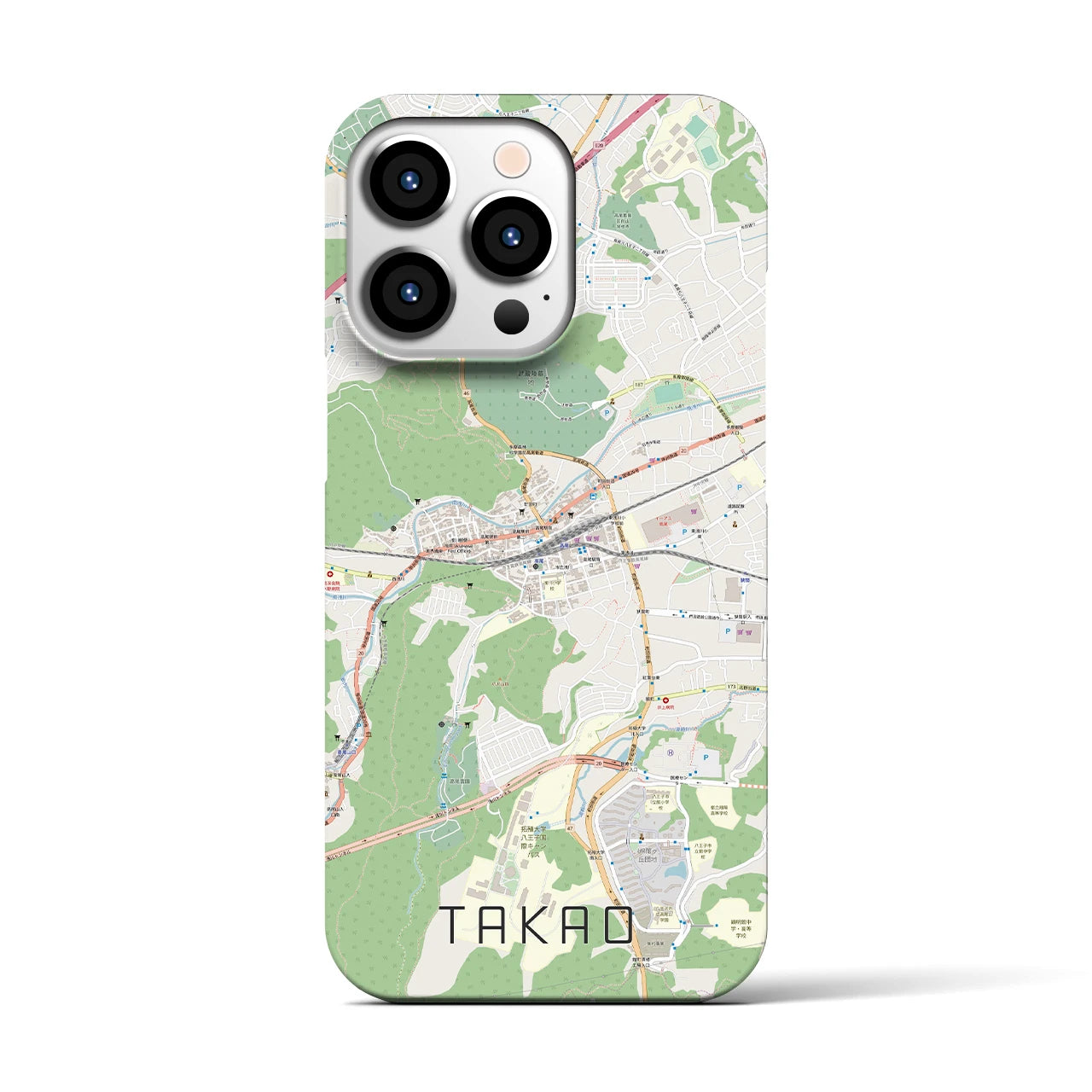 【高尾(東京都)】地図柄iPhoneケース(バックカバータイプ)