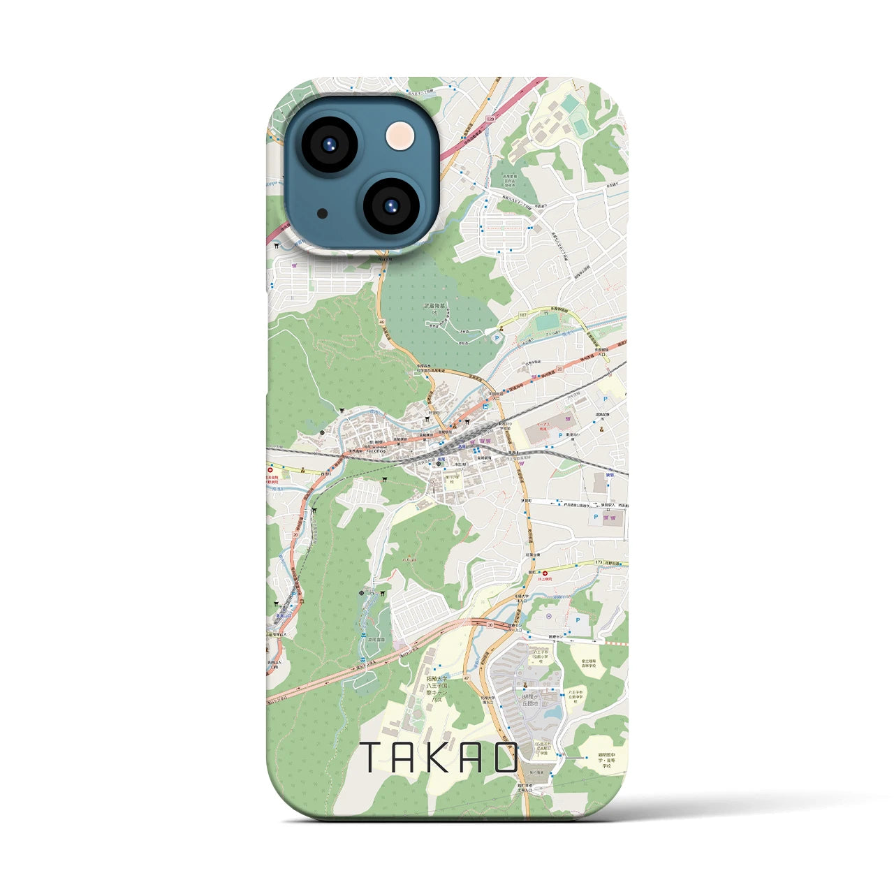【高尾(東京都)】地図柄iPhoneケース(バックカバータイプ)