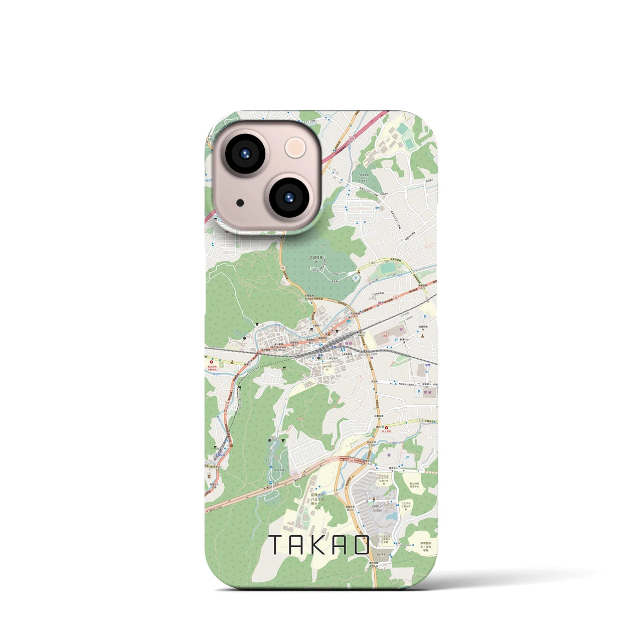 【高尾(東京都)】地図柄iPhoneケース(バックカバータイプ)