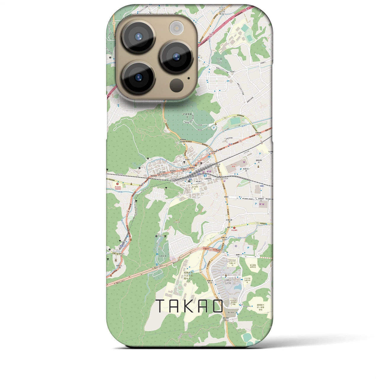 【高尾(東京都)】地図柄iPhoneケース(バックカバータイプ)