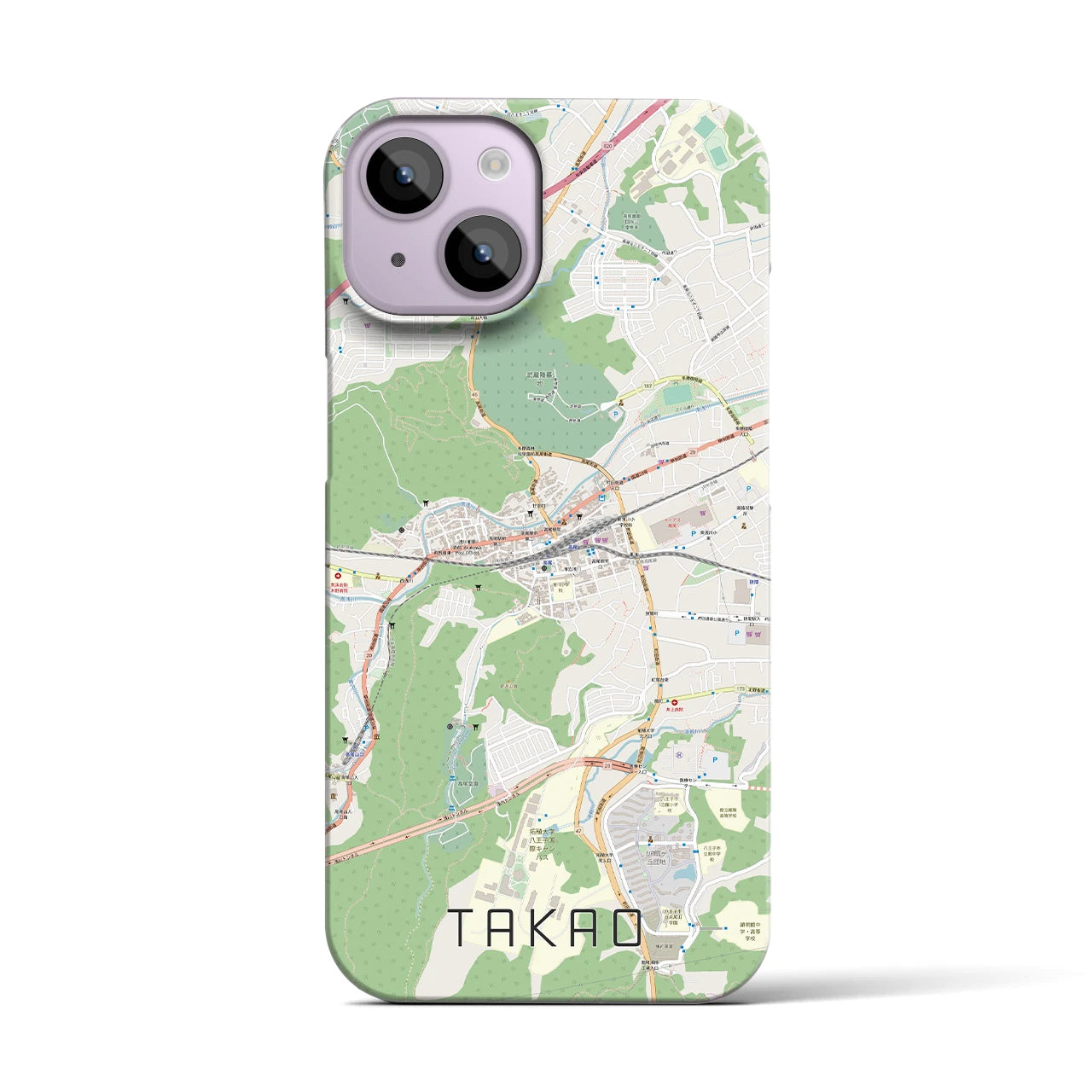 【高尾(東京都)】地図柄iPhoneケース(バックカバータイプ)
