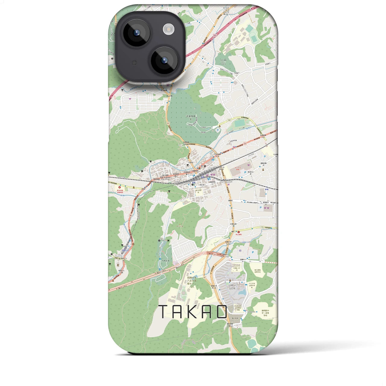 【高尾(東京都)】地図柄iPhoneケース(バックカバータイプ)