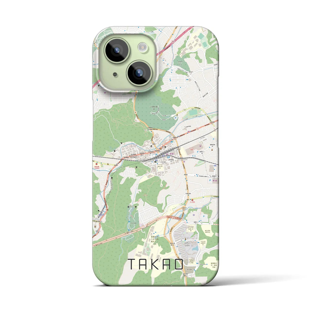 【高尾(東京都)】地図柄iPhoneケース(バックカバータイプ)