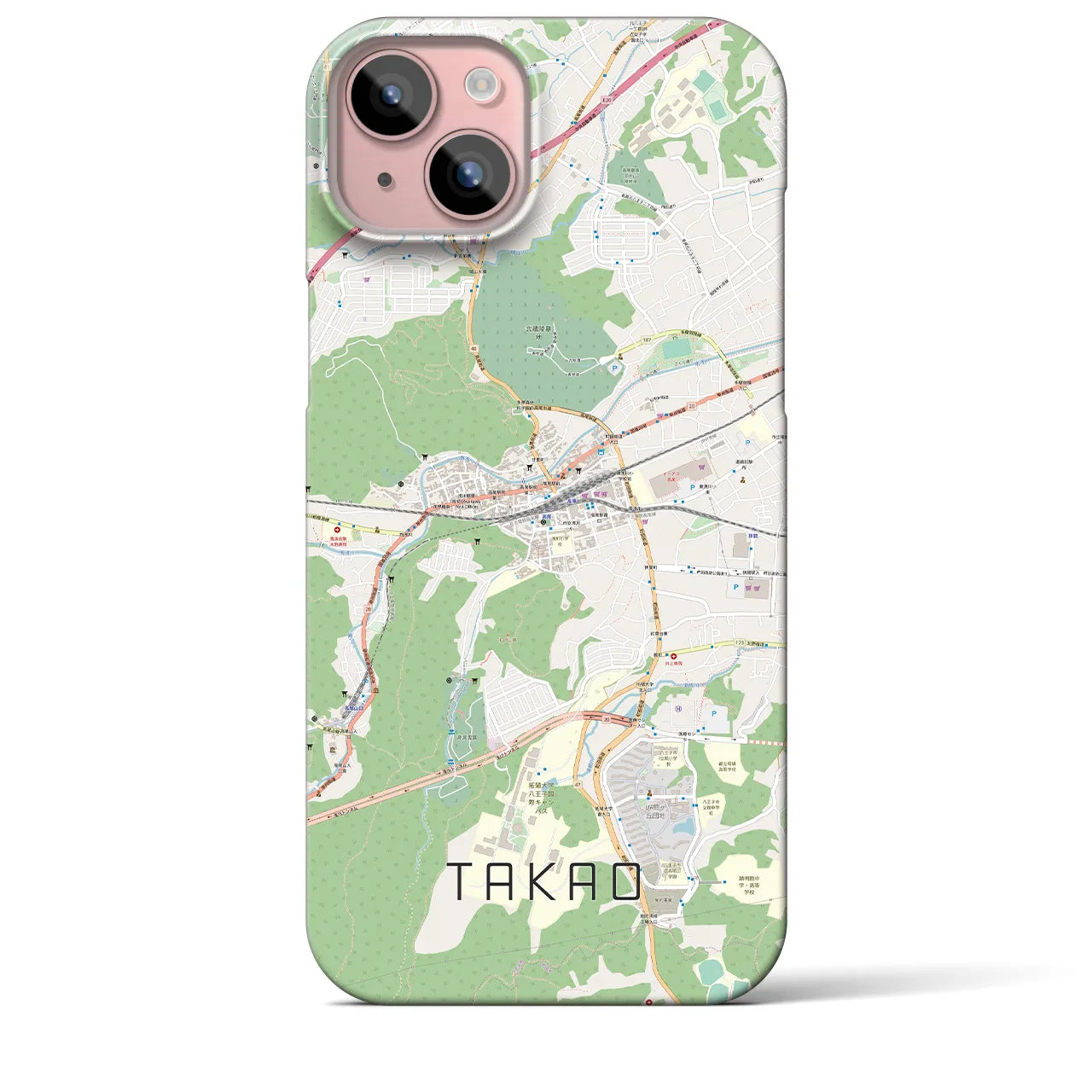 【高尾(東京都)】地図柄iPhoneケース(バックカバータイプ)