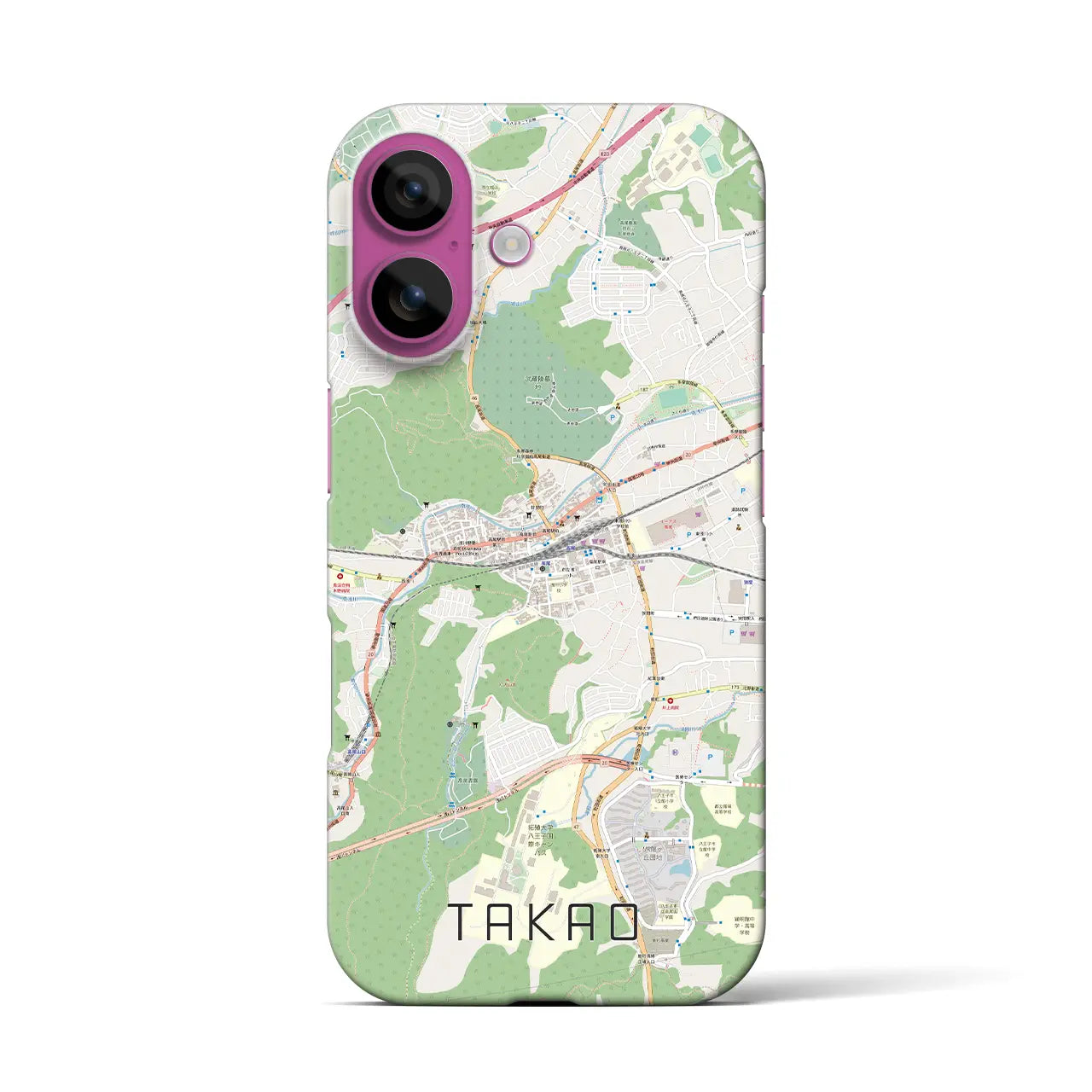 【高尾(東京都)】地図柄iPhoneケース(バックカバータイプ)