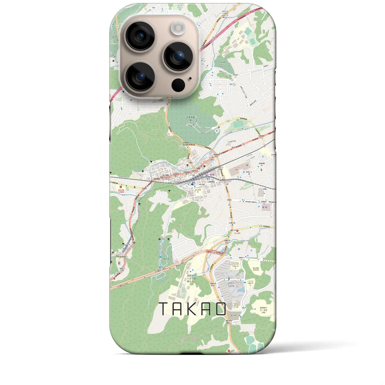 【高尾(東京都)】地図柄iPhoneケース(バックカバータイプ)