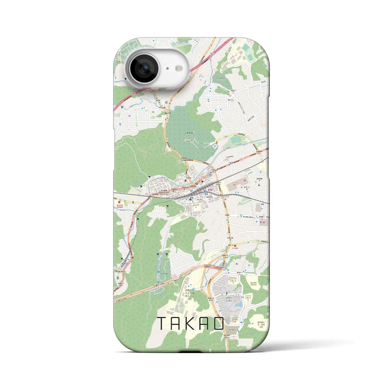 【高尾(東京都)】地図柄iPhoneケース(バックカバータイプ)