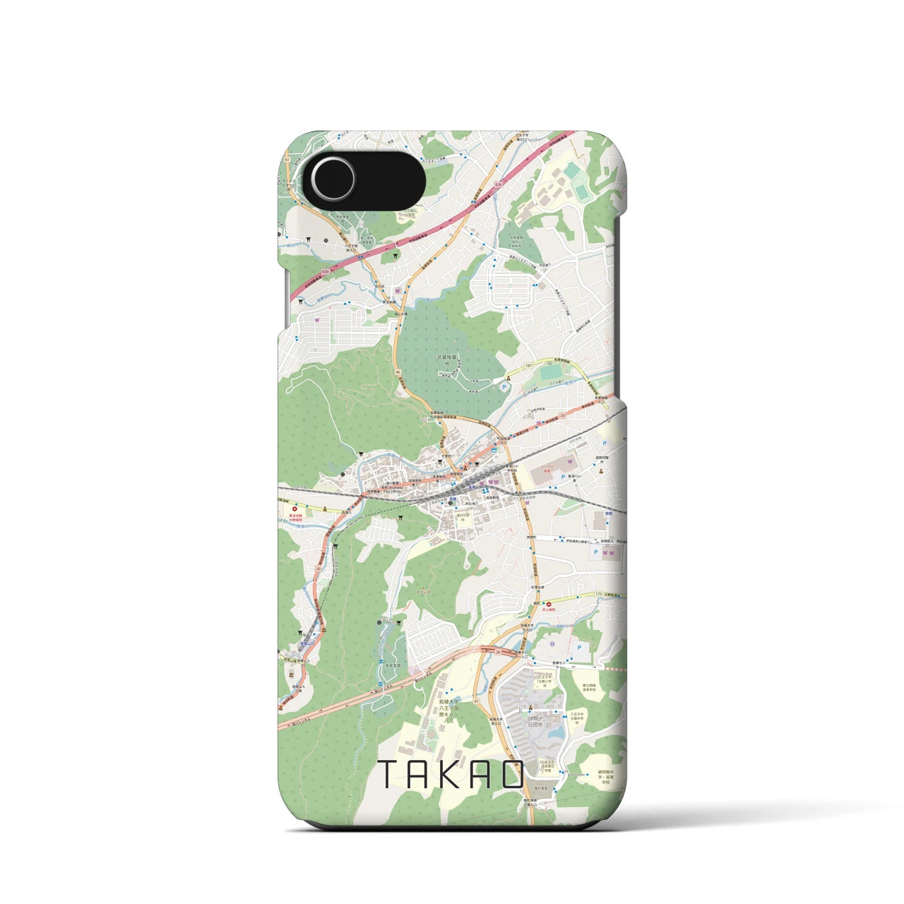 【高尾(東京都)】地図柄iPhoneケース(バックカバータイプ)