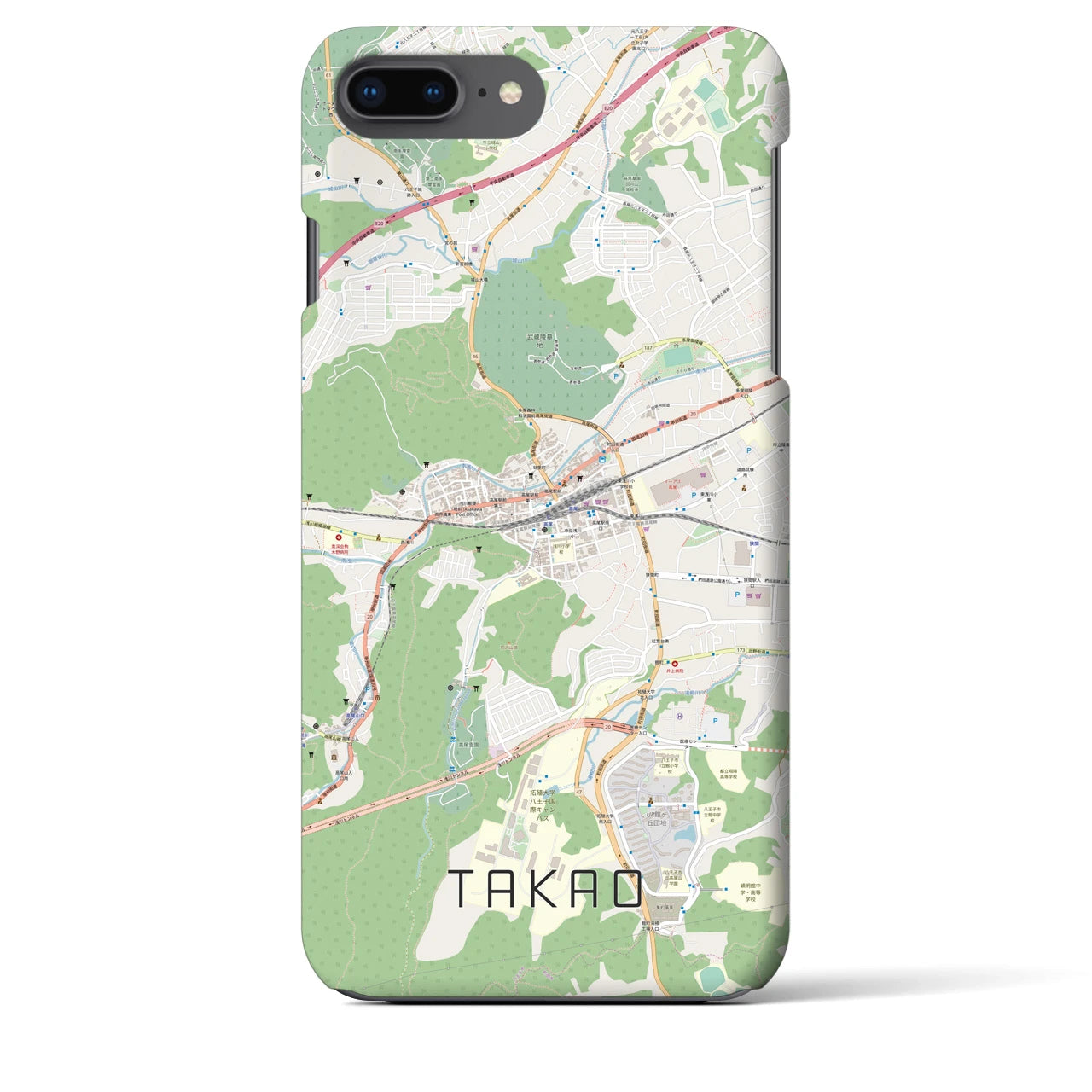 【高尾(東京都)】地図柄iPhoneケース(バックカバータイプ)