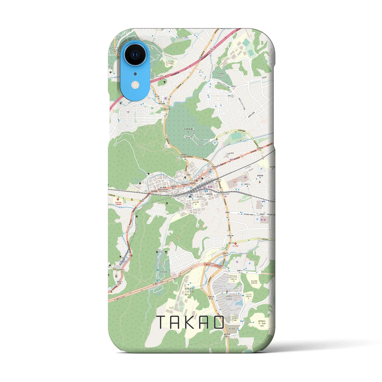 【高尾(東京都)】地図柄iPhoneケース(バックカバータイプ)