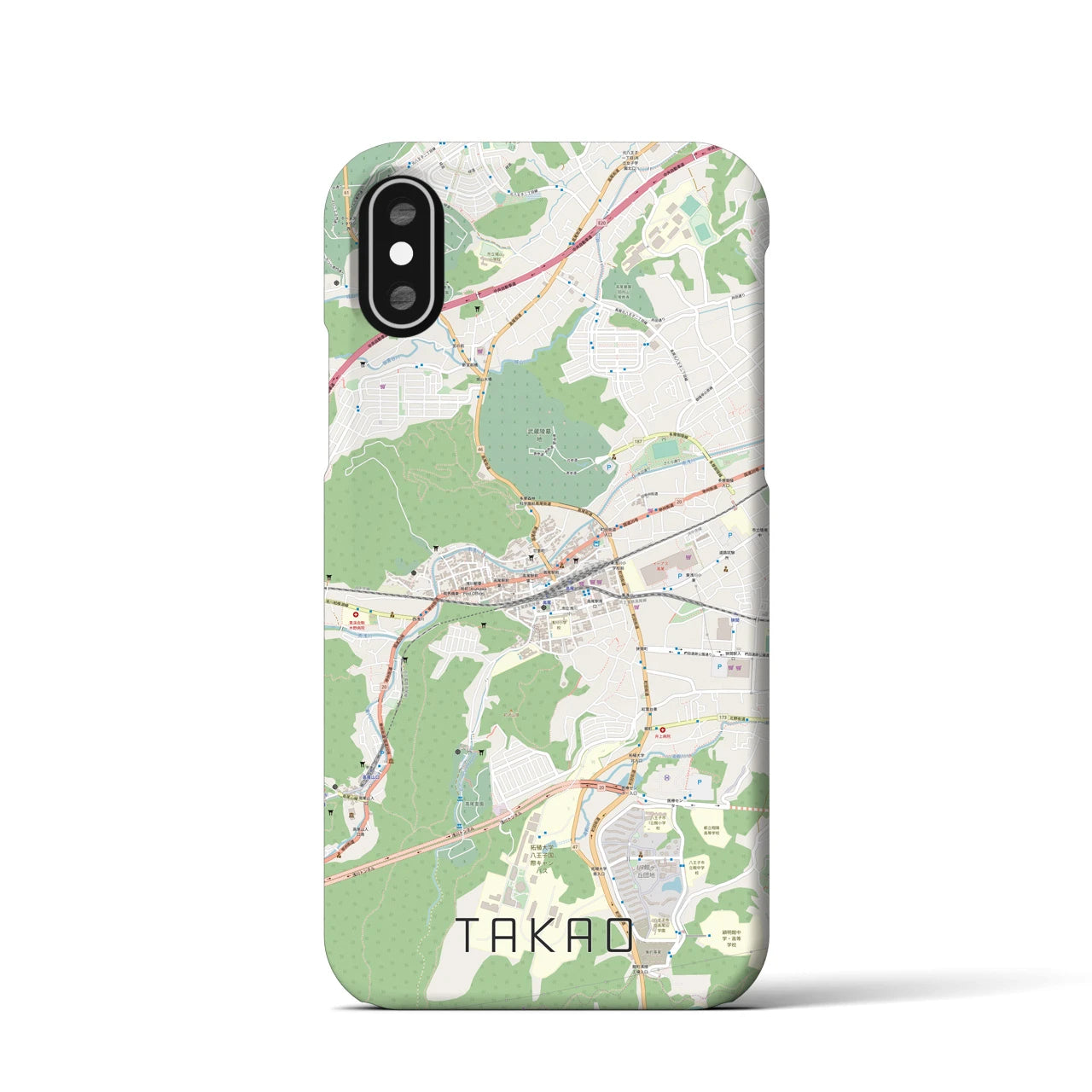 【高尾(東京都)】地図柄iPhoneケース(バックカバータイプ)