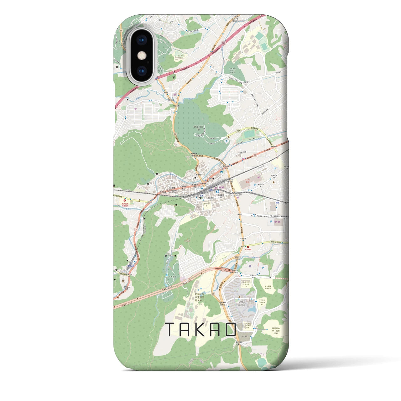 【高尾(東京都)】地図柄iPhoneケース(バックカバータイプ)