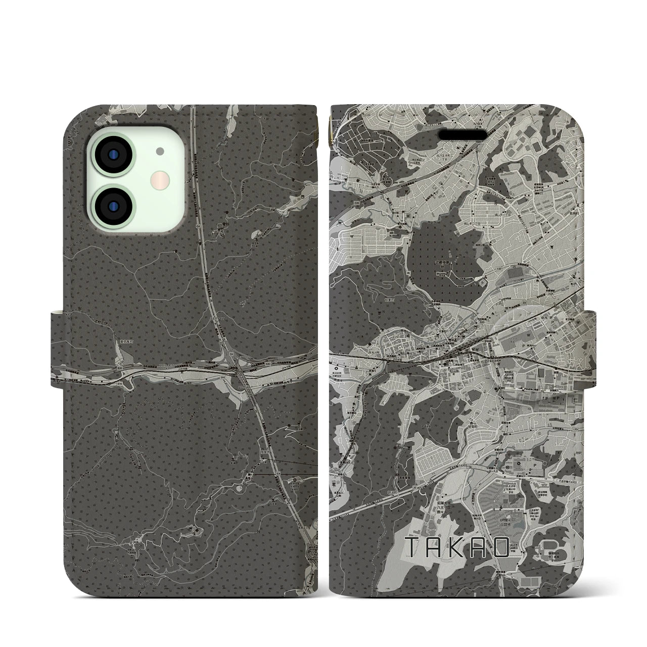 【高尾(東京都)】地図柄iPhoneケース(手帳タイプ)