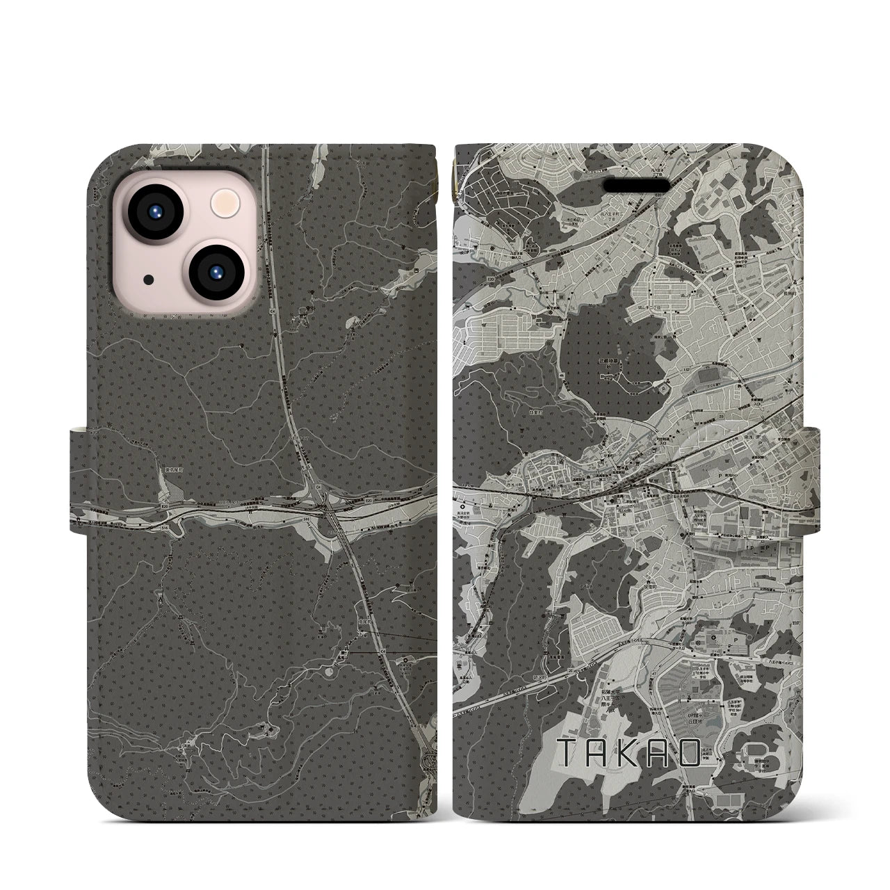 【高尾(東京都)】地図柄iPhoneケース(手帳タイプ)