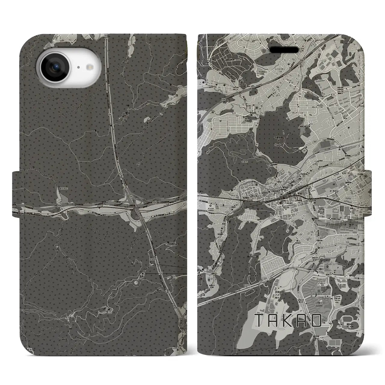 【高尾(東京都)】地図柄iPhoneケース(手帳タイプ)