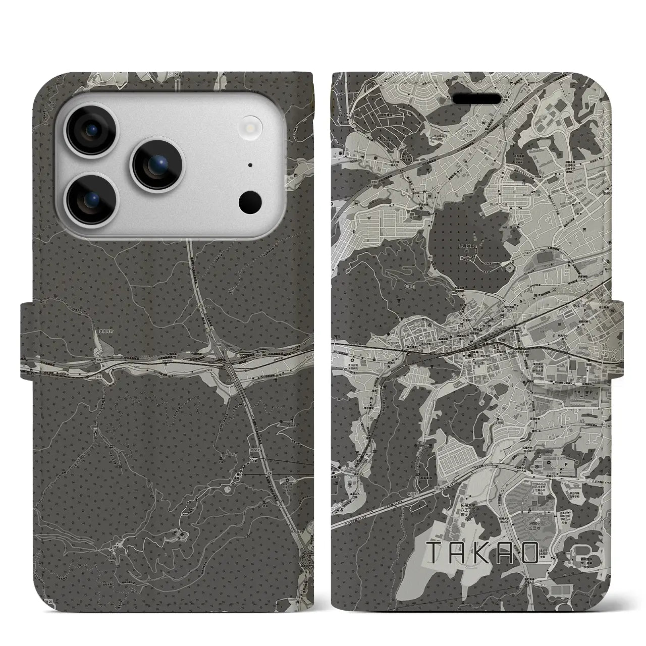 【高尾(東京都)】地図柄iPhoneケース(手帳タイプ)