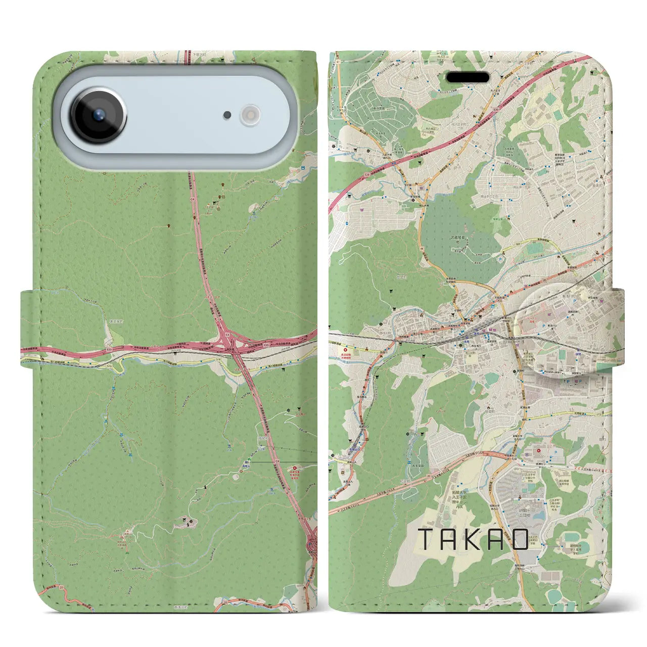 【高尾(東京都)】地図柄iPhoneケース(手帳タイプ)