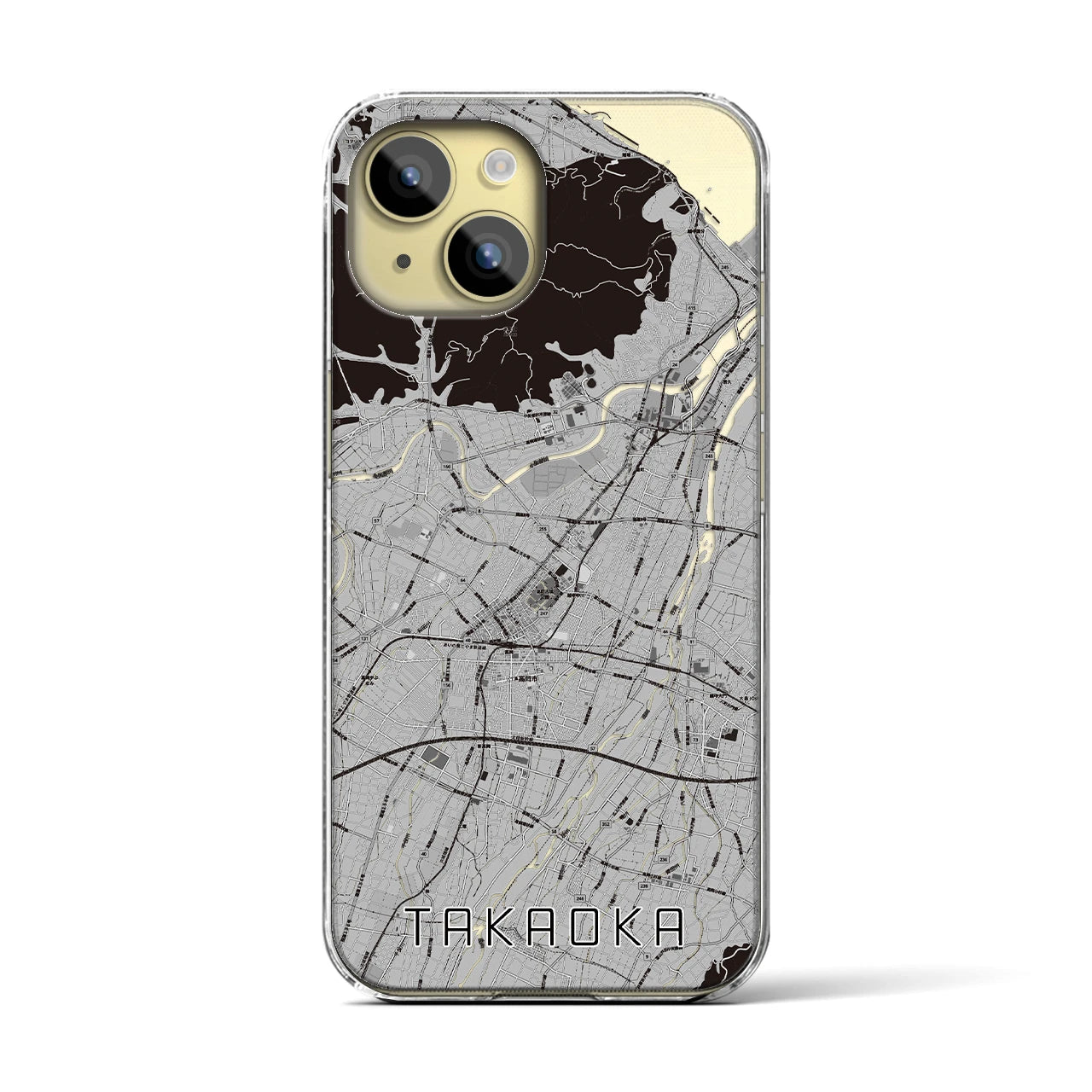 【高岡(富山県)】地図柄iPhoneケース(クリアタイプ)
