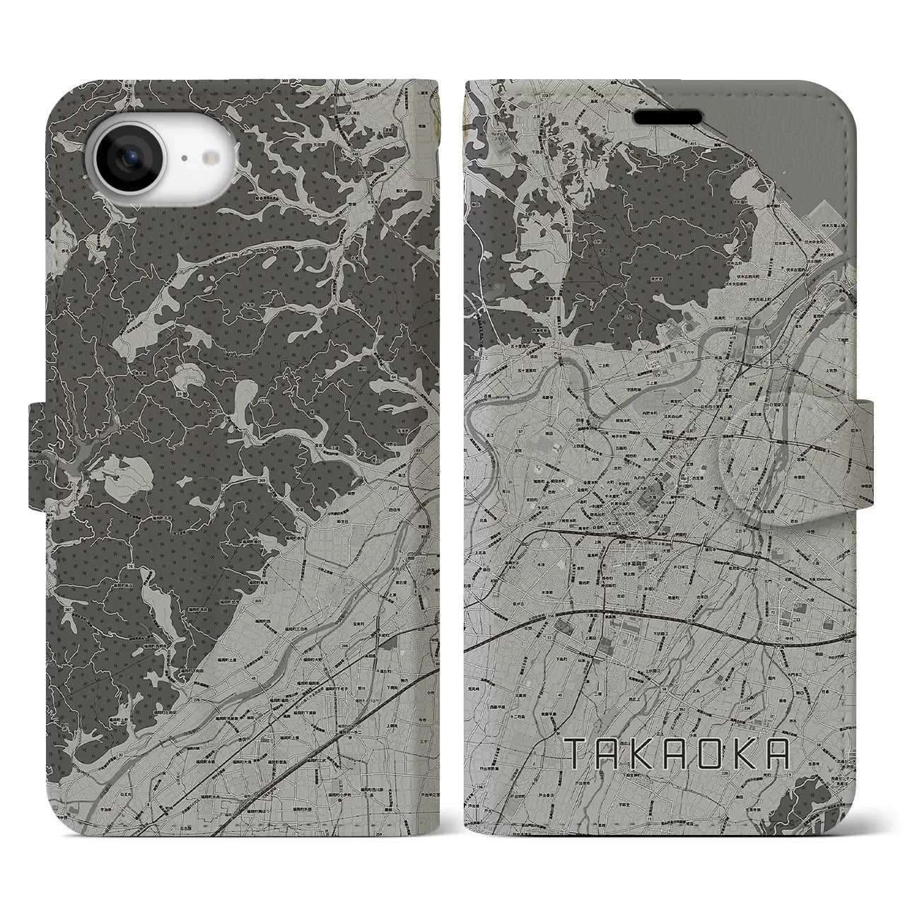 【高岡(富山県)】地図柄iPhoneケース(手帳タイプ)