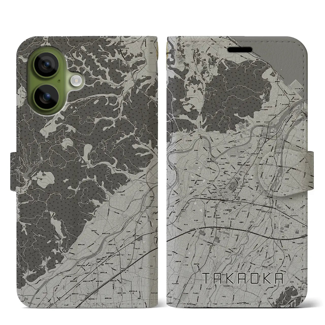 【高岡(富山県)】地図柄iPhoneケース(手帳タイプ)