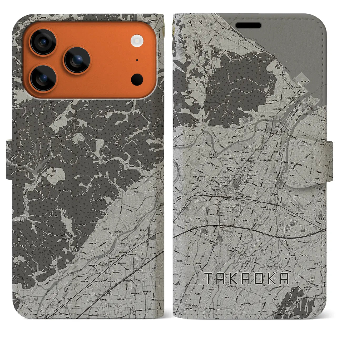 【高岡(富山県)】地図柄iPhoneケース(手帳タイプ)