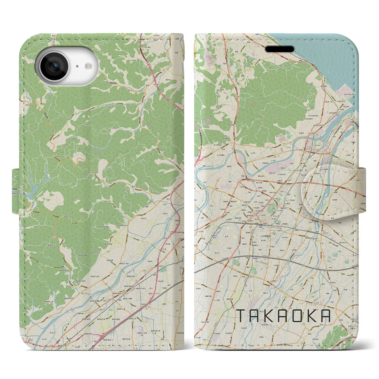 【高岡(富山県)】地図柄iPhoneケース(手帳タイプ)