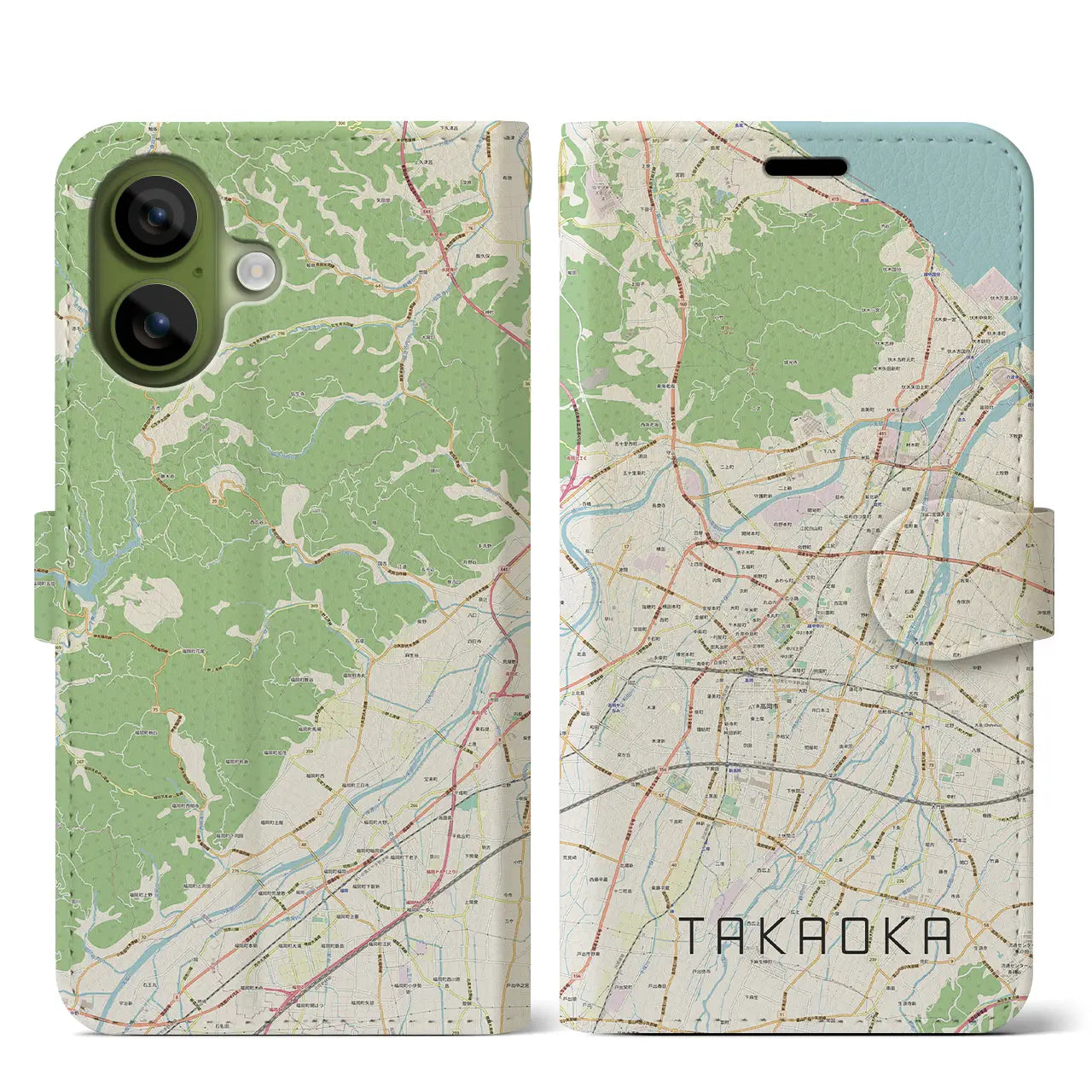 【高岡(富山県)】地図柄iPhoneケース(手帳タイプ)