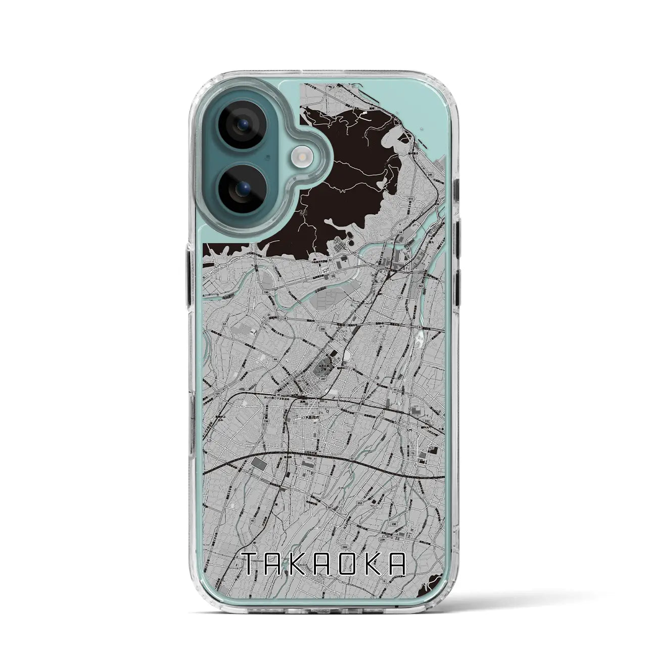 【高岡(富山県)】地図柄iPhoneケース(MagSafeタイプ)モノトーン・iPhone 16 Pro 用