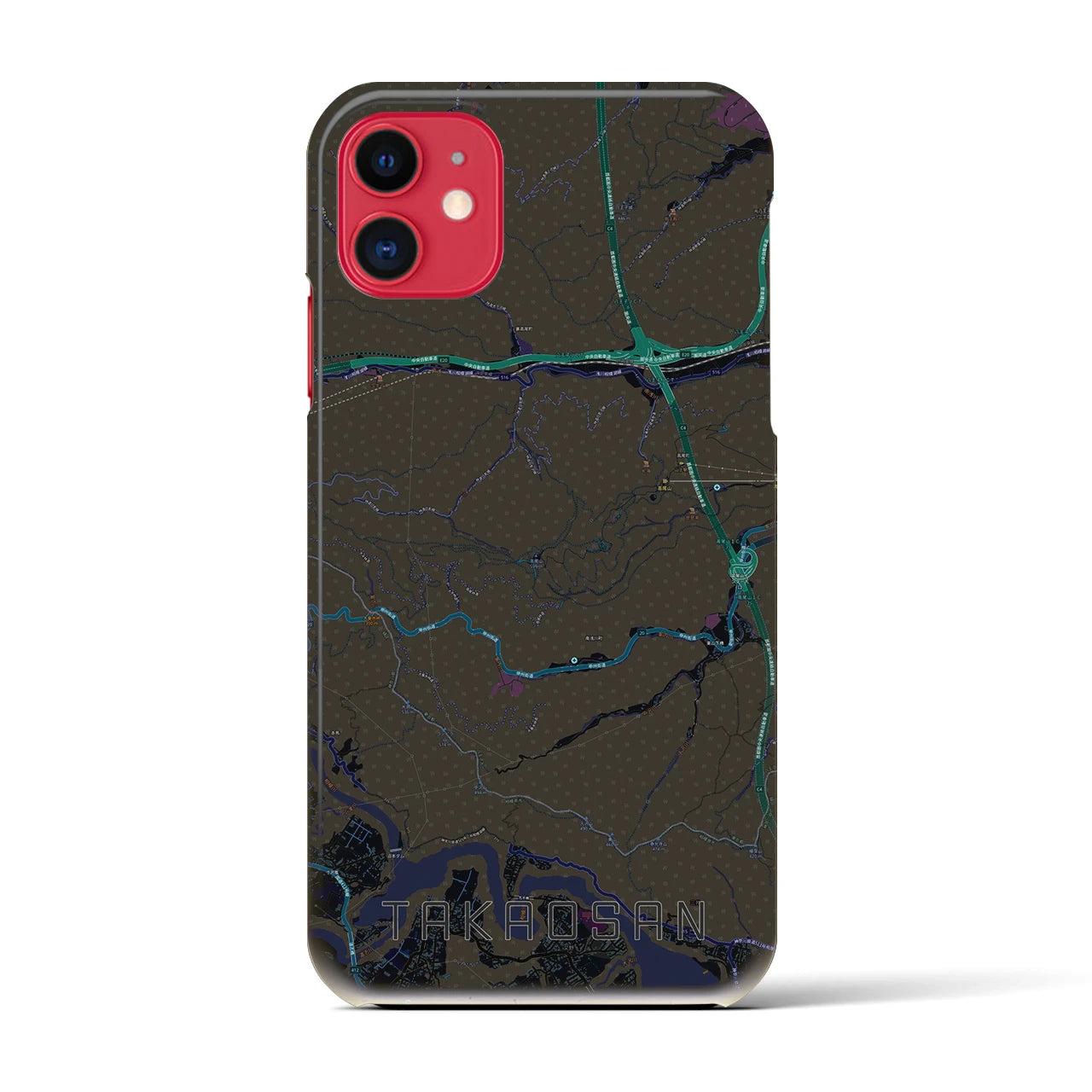 【高尾山(東京都)】地図柄iPhoneケース(バックカバータイプ)