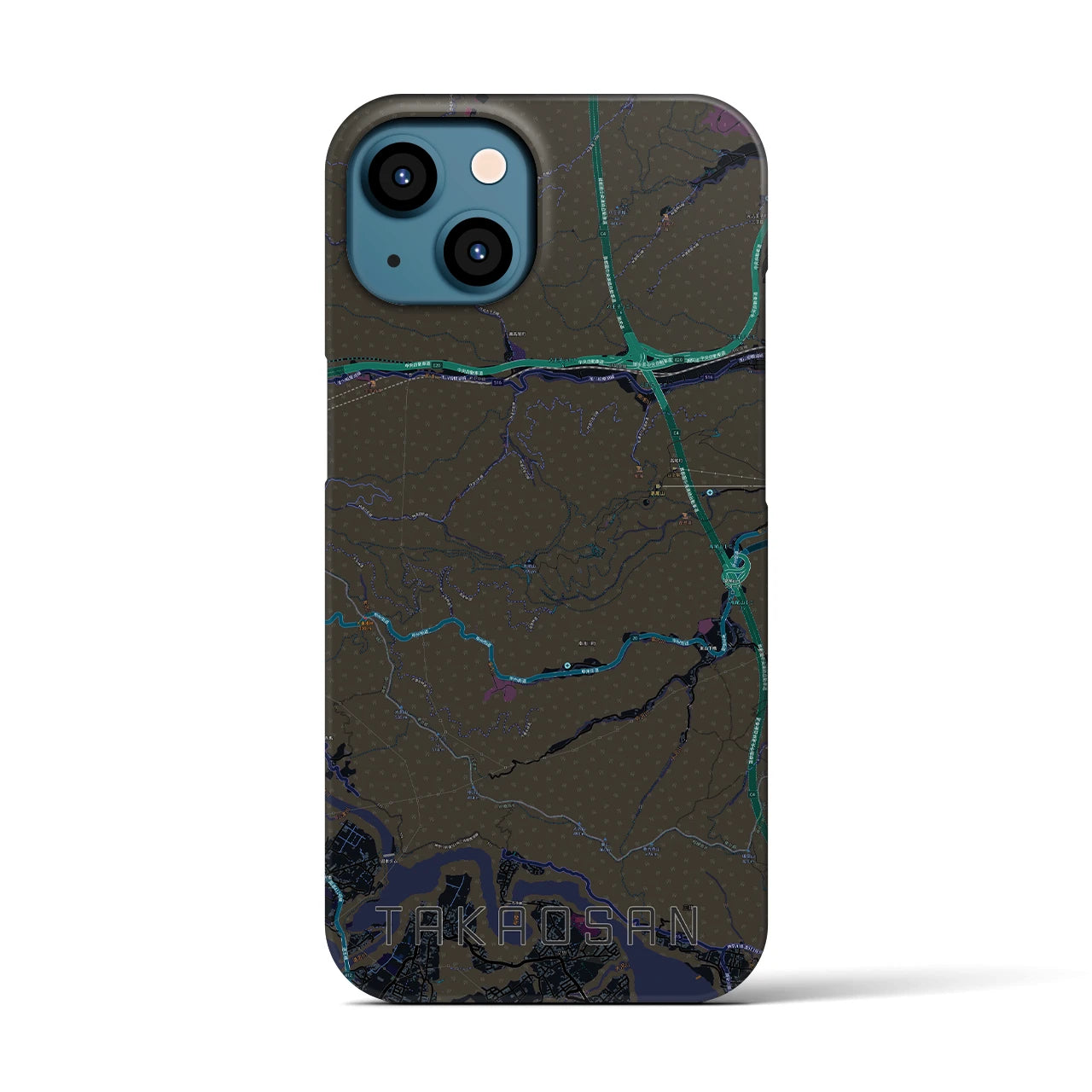 【高尾山(東京都)】地図柄iPhoneケース(バックカバータイプ)