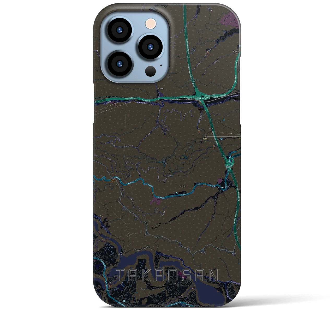 【高尾山(東京都)】地図柄iPhoneケース(バックカバータイプ)