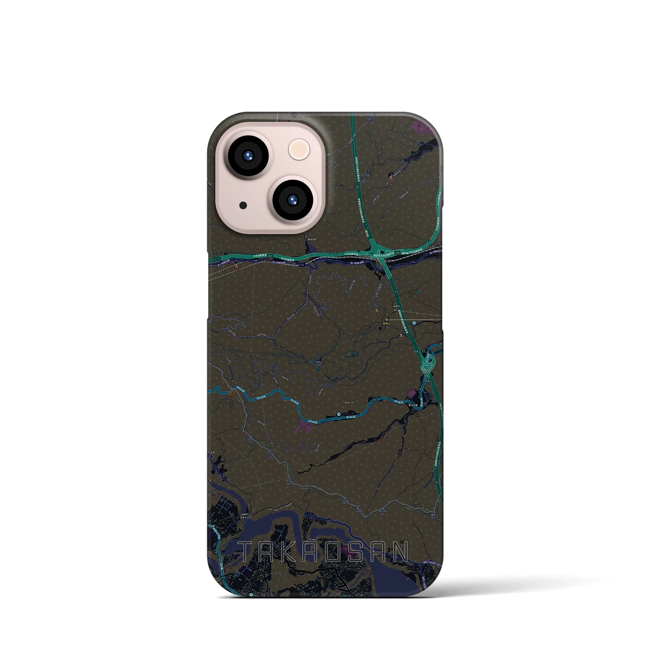 【高尾山(東京都)】地図柄iPhoneケース(バックカバータイプ)