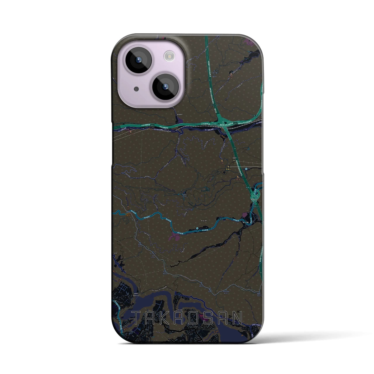 【高尾山(東京都)】地図柄iPhoneケース(バックカバータイプ)