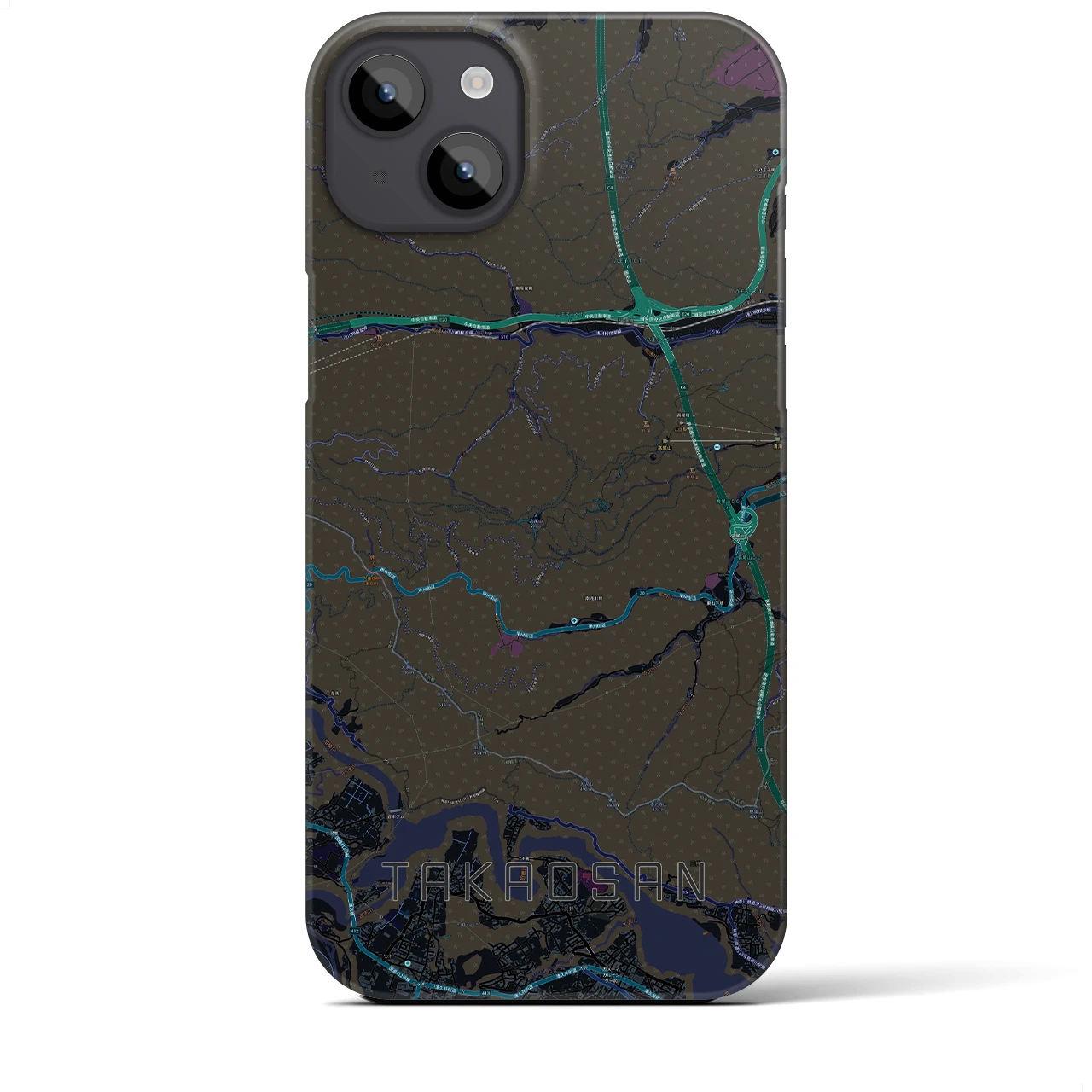 【高尾山(東京都)】地図柄iPhoneケース(バックカバータイプ)