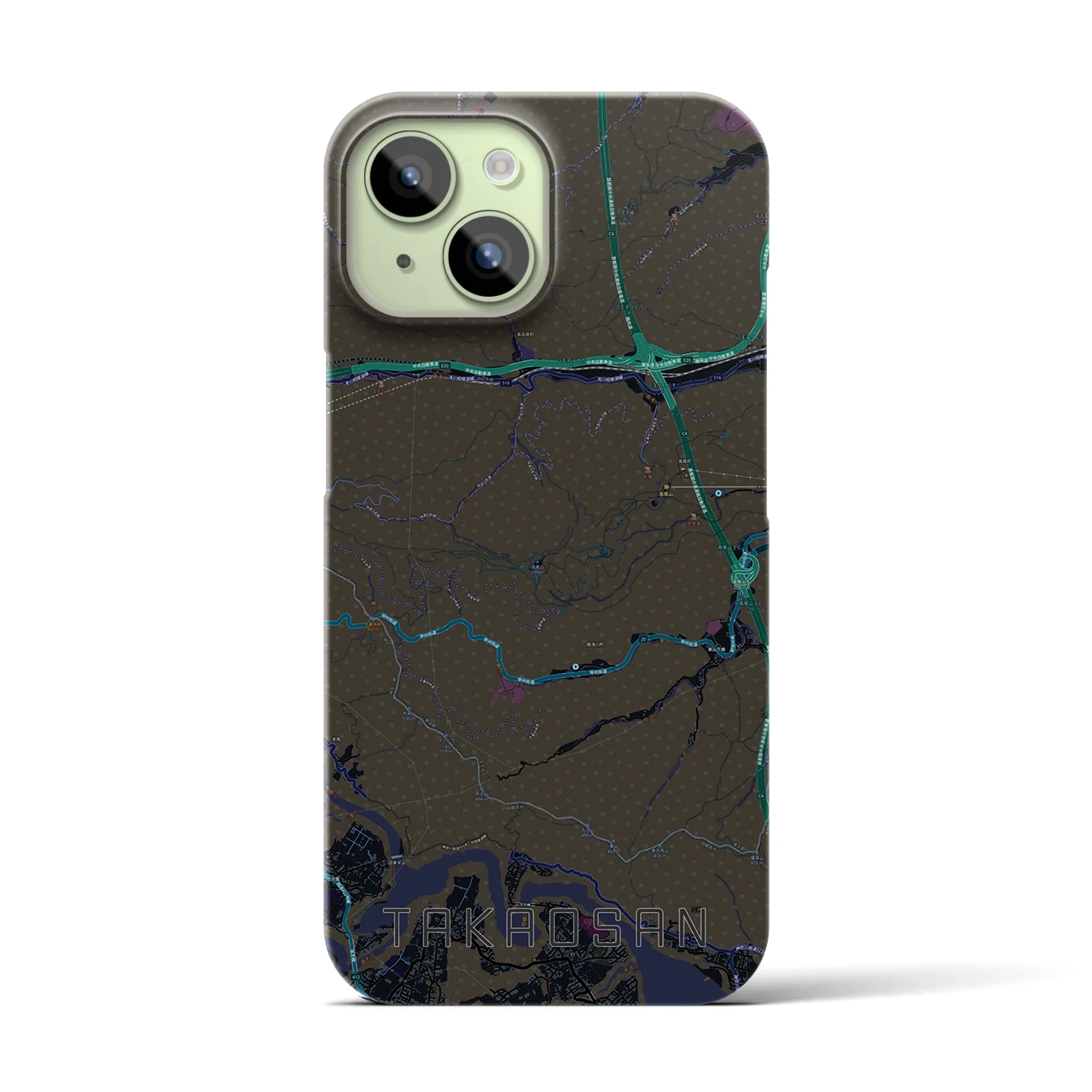 【高尾山(東京都)】地図柄iPhoneケース(バックカバータイプ)