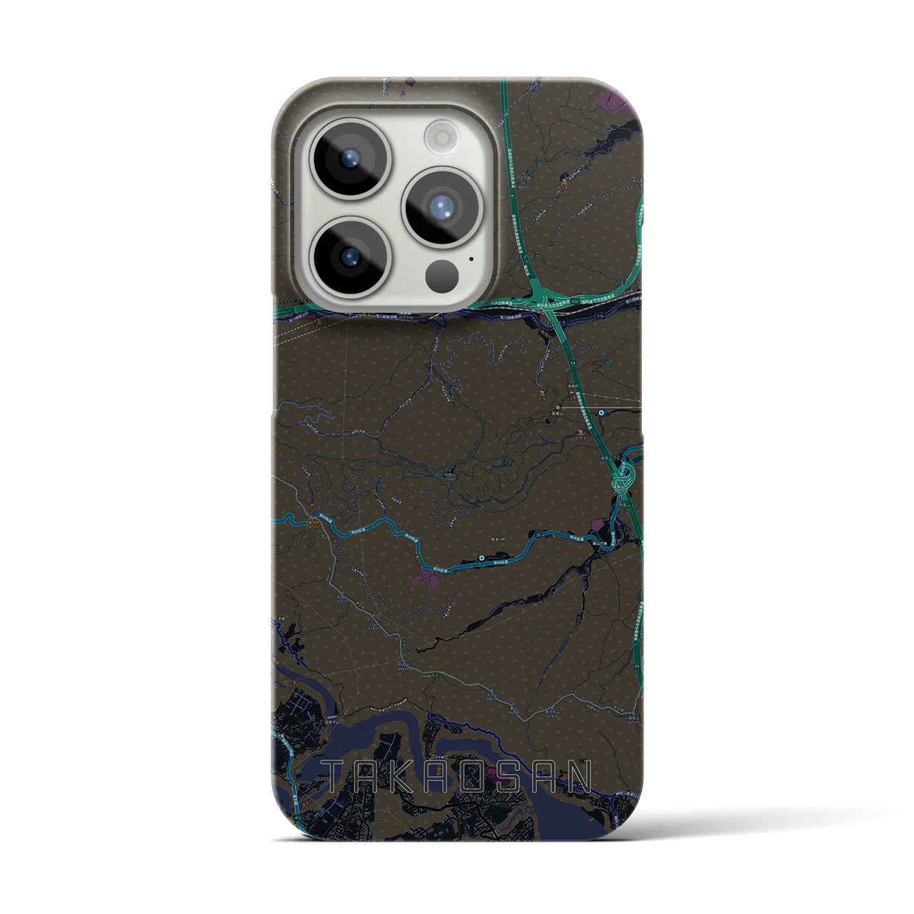 【高尾山(東京都)】地図柄iPhoneケース(バックカバータイプ)