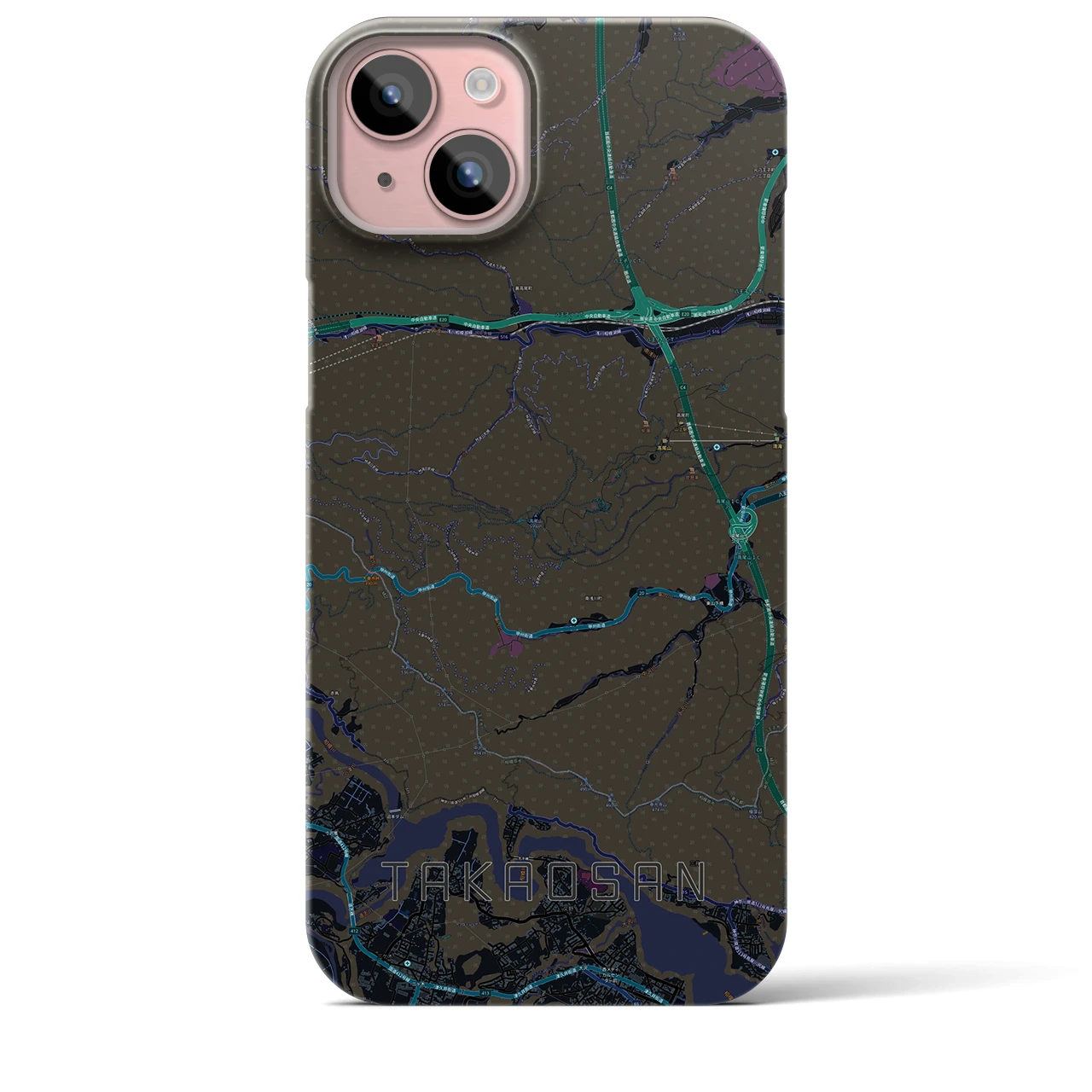 【高尾山(東京都)】地図柄iPhoneケース(バックカバータイプ)