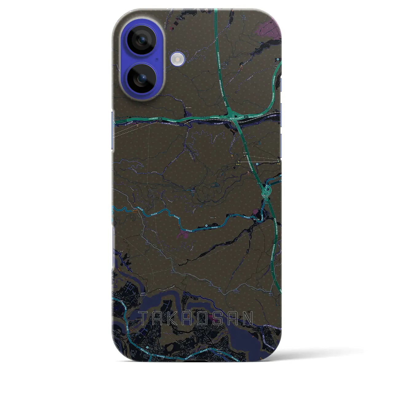 【高尾山(東京都)】地図柄iPhoneケース(バックカバータイプ)